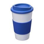 Geïsoleerde plastic koffiemok 350 ml Takeaway Grip American