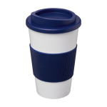 Geïsoleerde plastic koffiemok 350 ml Takeaway Grip American