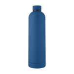 Bedrukte thermosfles met modern design en matte afwerkling 1L Spring kleur marineblauw tweede weergave voorkant