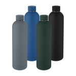 Bedrukte thermosfles met modern design en matte afwerkling 1L Spring kleur marineblauw tweede weergave meerdere kleuren