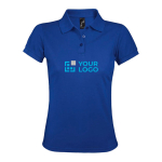 Dames poloshirt bedrukken van 200 g/m2 polyester en katoen SOL'S Prime kleur koningsblauw weergave met bedrukking