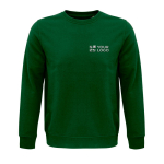 Unisex sweatshirt met logo van eco materialen 280 g/m2 SOL'S Comet kleur donkergroen weergave met bedrukking