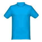 Katoenen polo in diverse kleuren 240 g/m2 THC Monaco kleur cyaan blauw