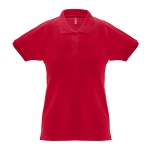 Katoenen dames polo shirt in diverse kleuren 240 g/m2 THC Monaco kleur rood eerste weergave