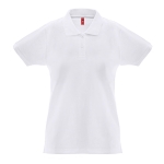 Katoenen dames polo shirt in diverse kleuren 240 g/m2 THC Monaco kleur wit eerste weergave