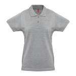 Katoenen dames polo shirt in diverse kleuren 240 g/m2 THC Monaco kleur gemarmerd grijs eerste weergave