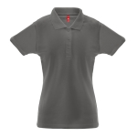 Reclame polo voor dames katoen en polyester 200 g/m2 THC Berlin kleur donkergrijs eerste weergave