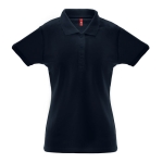 Reclame polo voor dames katoen en polyester 200 g/m2 THC Berlin kleur marineblauw eerste weergave