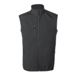 Gerecyclede softshell vest ademend en waterdicht 300 g/m2 MKT Jandro kleur zwart