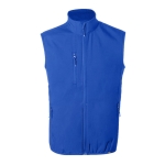 Gerecyclede softshell vest ademend en waterdicht 300 g/m2 MKT Jandro kleur blauw