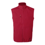 Gerecyclede softshell vest ademend en waterdicht 300 g/m2 MKT Jandro kleur rood