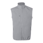 Gerecyclede softshell vest ademend en waterdicht 300 g/m2 MKT Jandro kleur grijs