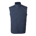 Gerecyclede softshell vest ademend en waterdicht 300 g/m2 MKT Jandro kleur marineblauw