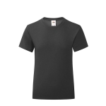 Meisjes T-shirt van 100% katoen 150 g/m2 Fruit of the Loom kleur zwart