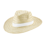 Strohoed met lint bedrukken Beachtime Sublim kleur wit