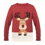 Trui met kerstprint in grotere maten L-XL Christmas kleur rood