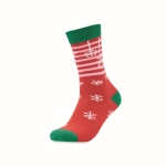 Kerstsokken met kerstmotieven maat 38-42 Joyful kleur rood