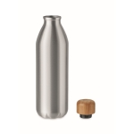 Aluminium fles met bamboe deksel voor merchandising 550ml Oslo kleur mat zilver tweede weergave