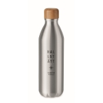 Aluminium fles met bamboe deksel voor merchandising 550ml Oslo kleur mat zilver hoofdweergave