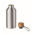 Kleine aluminium fles met bamboe stop 400ml Helsinki Small kleur mat zilver tweede weergave