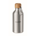 Kleine aluminium fles met bamboe stop 400ml Helsinki Small kleur mat zilver hoofdweergave