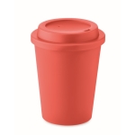 PP koffiebekers laten bedrukken met tuit 300ml Simple kleur rood