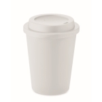 PP koffiebekers laten bedrukken met tuit 300ml Simple kleur wit