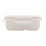 Grote lunchbox met bestek, handvat en twee lagen 1L All-in-one kleur wit vijfde weergave