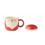 Kerstmok in de vorm van de kerstman met deksel 370ml Happy Santa kleur rood tweede weergave