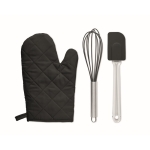 Set met 3 keukenaccessoires met logo Cook Mitt Set kleur zwart