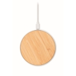 Bamboe draadloze oplader met logo inclusief ABS basis Bamboo Fast kleur hout vierde weergave