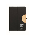 Hardcover notitieboekje met mobiele telefoonhouder A5 Support Eco weergave met bedrukking