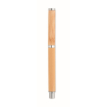 Bamboe rollerball met chromen accessoires, blauwe inkt Bamboo kleur hout zevende weergave