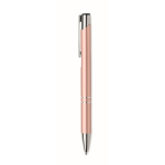 Pen van gerecylced aluminium met blauwe inkt Aster Recycled kleur rose gold derde weergave