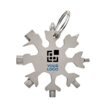 Multitool gereedschap met logo Snowflake kleur titanium weergave met bedrukking