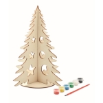 Houten kerstboom met verf en kwast Paint kleur hout