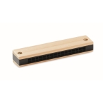 Houten mondharmonica met logo Melody kleur hout