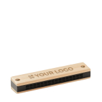 Houten mondharmonica met logo Melody kleur hout weergave met bedrukking