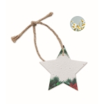 Stervormig ornament van ecologisch papier Estrella SeedGrow kleur wit