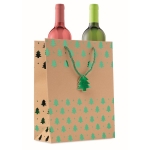 Origineel kraftpapieren tasje met kerstprint Gift Sparkle kleur groen zevende weergave