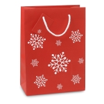 Geschenktasje met sneeuwvlokken Snowflake Medium kleur rood