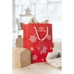 Geschenktasje met sneeuwvlokken Snowflake Medium kleur rood tweede sfeervolle weergave 2