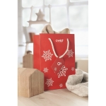 Geschenktasje met sneeuwvlokken Snowflake Medium kleur rood tweede hoofdweergave