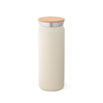 Dubbelwandige stalen thermoskan met kurkstop 600ml Design kleur beige