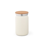 RVS thermosbeker met origineel kurken deksel 350ml Design kleur beige