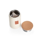 RVS thermosbeker met origineel kurken deksel 350ml Design kleur beige derde weergave