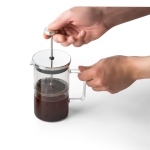 French koffie press van borosilicaatglas 600 ml French Press kleur zilver vierde weergave