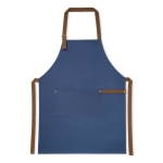 Tweekleurig canvas schort bedrukken, metallic details 300 g/m2 Barista kleur blauw eerste weergave