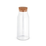 Borosilicaatglazen fles met kurkstop 800 ml Crystal Juice kleur naturel