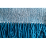 Dekens van acryl met zacht aanvoelende franjes 270 g/m2 Sofa kleur blauw derde weergave